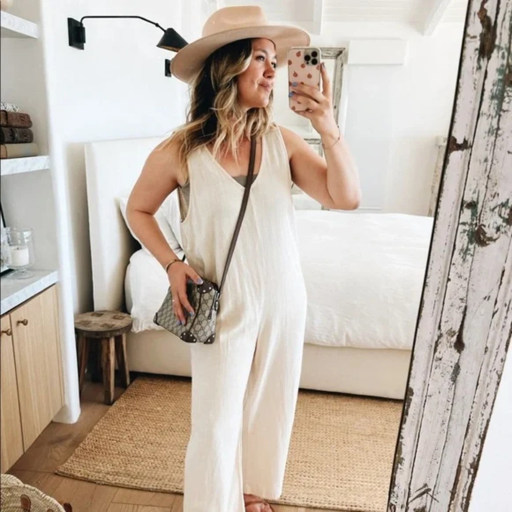 CARLY JEAN LOS ANGELES KINA JUMPSUIT IN BONE